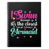 Funny Mermaid Swimming Quote Vrouwen en Gift Notitieboek (Voorkant)