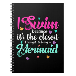 Funny Mermaid Swimming Quote Vrouwen en Gift Notitieboek