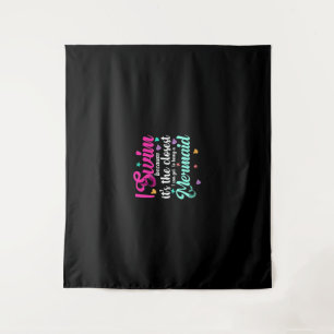 Funny Mermaid Swimming Quote Vrouwen en Gift Wandkleed