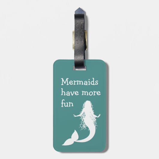 Funny Mermaid Travel Bagagelabel (Achterkant verticaal)