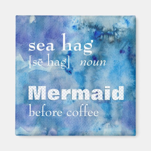 Funny Mermaid voor koffie | Definitie Zee Hag Magneet (Voorkant)
