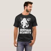 Funny Merman Mermaid Security Swimming Beach T-shirt (Voorkant volledig)