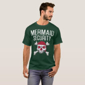 Funny Merman Mermaid Security Swimming Beach T-shirt (Voorkant volledig)