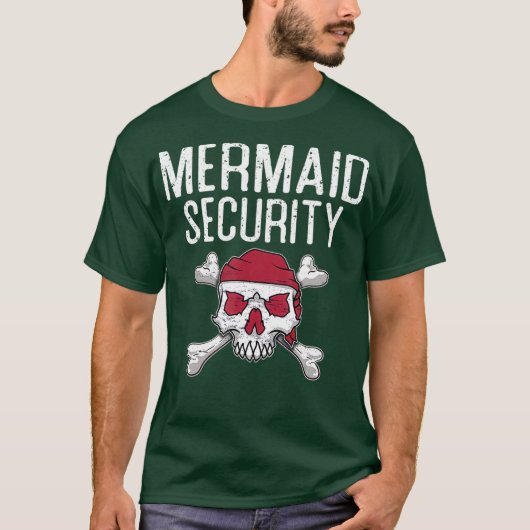 Funny Merman Mermaid Security Swimming Beach T-shirt (Voorkant)