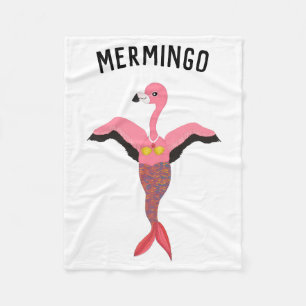 Funny Mermingo Graphic: Flamingo-Mermaid Fleece Deken