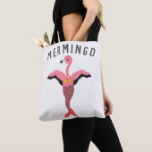 Funny Mermingo Graphic: Flamingo-Mermaid Hybrid Tote Bag (Dichtbij)