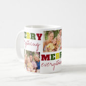 Funny Merry Alles 3 Fotokerstfeestdag Koffiemok (Voorkant links)