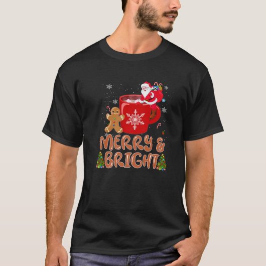 Funny Merry Bright Christmas PJs Shirt Gingerbread (Voorkant)