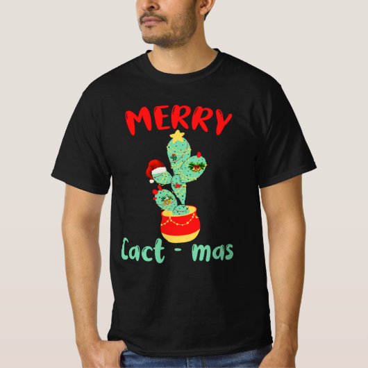 FUNNY MERRY CACTMAS - CACTUS CHRISTMAS FUN T-SHIRT (Voorkant)