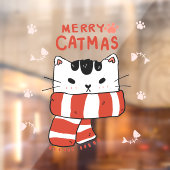 Funny Merry Catmas Funny kerstvakantie Raamsticker (Vel 2)