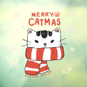 Funny Merry Catmas Funny kerstvakantie Raamsticker (Vel 3)