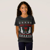 Funny Merry Catmas Ugly KerstSweater T-shirt (Voorkant volledig)