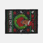 Funny Merry Chit-mas Ugly Christmas Sweater  Fleece Deken (Voorkant (Horizontaal))