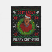 Funny Merry Chit-mas Ugly Christmas Sweater  Fleece Deken (Voorkant)