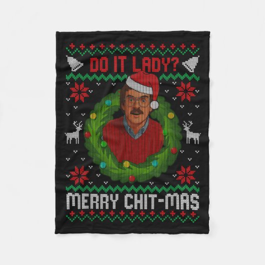 Funny Merry Chit-mas Ugly Christmas Sweater  Fleece Deken (Voorkant)