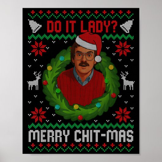 Funny Merry Chit-mas Ugly Christmas Sweater  Poster (Voorkant)
