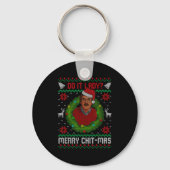Funny Merry Chit-mas Ugly Christmas Sweater  Sleutelhanger (Voorkant)