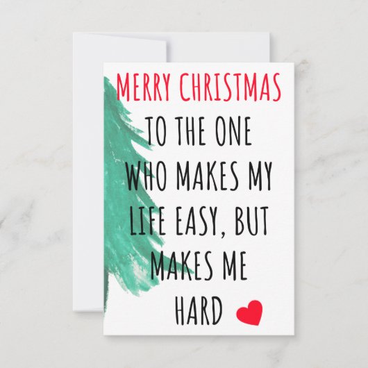 Funny merry Christmas card for her Bedankkaart (Voorkant)