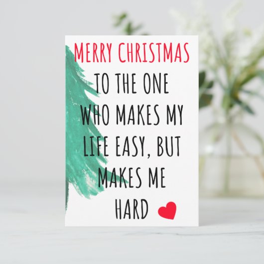 Funny merry Christmas card for her Bedankkaart (Staand voorkant)