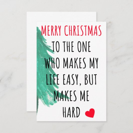 Funny merry Christmas card for her Bedankkaart (Voorkant / Achterkant)