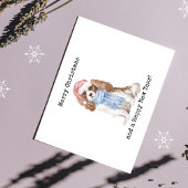 Funny Merry Christmas Dog Folie Feestdagen Briefkaart