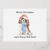Funny Merry Christmas Dog Folie Feestdagen Briefkaart (Voorkant)