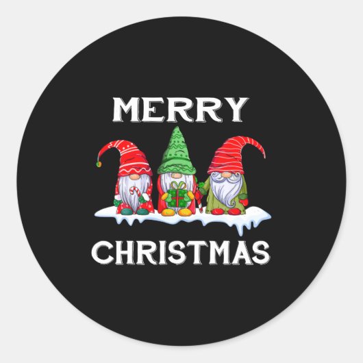 Funny Merry Christmas Family Matching Xmas New Yea Ronde Sticker (Voorkant)