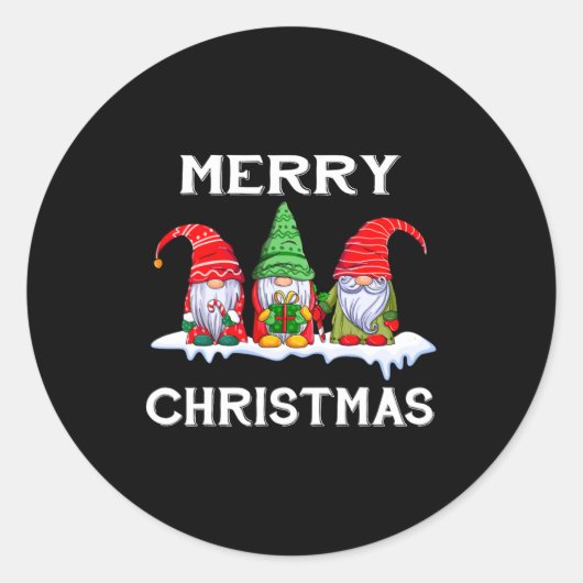 Funny Merry Christmas Family Matching Xmas New Yea Ronde Sticker (Voorkant)
