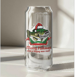 Funny Merry Christmas Fishmas Vist Santa Fish Blikvorm Glas