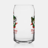 Funny Merry Christmas Fishmas Vist Santa Fish Blikvorm Glas (Links)