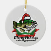 Funny Merry Christmas Fishmas Vist Santa Fish Keramisch Ornament (Voorkant)