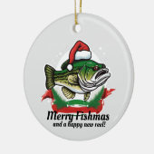 Funny Merry Christmas Fishmas Vist Santa Fish Keramisch Ornament (Links)
