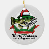 Funny Merry Christmas Fishmas Vist Santa Fish Keramisch Ornament (Achterkant)