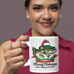 Funny Merry Christmas Fishmas Vist Santa Fish Koffiemok<br><div class="desc">Introductie van de "Merry Fishmas and a Happy New Reel" Gevist Coffee Mok - Snip in stijl dit vakantieseizoen! Vier de mooiste tijd van het jaar met onze "Merry Fishmas and a Happy New Reel" Gevist Coffee Mok. Of u nu een fervent hengelaar bent of gewoon dol bent op het...</div>