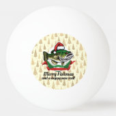 Funny Merry Christmas Fishmas Vist Santa Fish Pingpongbal (Achterkant)