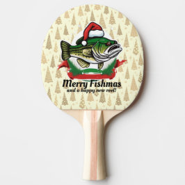 Funny Merry Christmas Fishmas Vist Santa Fish Tafeltennisbatje