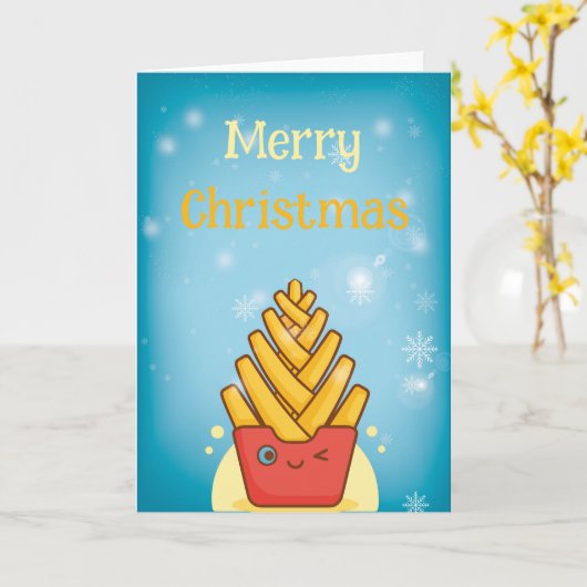 Funny Merry Christmas Folded Greeting Card Kaart (Gele Bloem)
