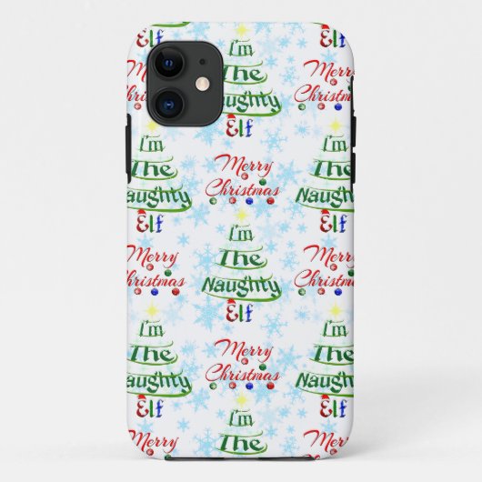 Funny Merry Christmas Holiday Naughty Elf Case-Mate iPhone Case (Achterkant)