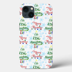 Funny Merry Christmas Holiday Naughty Elf Case-Mate iPhone Case