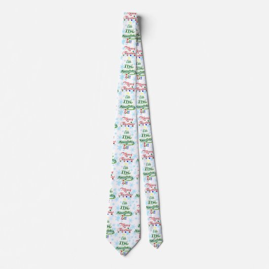 Funny Merry Christmas Holiday Naughty Elf Stropdas (Voorkant)