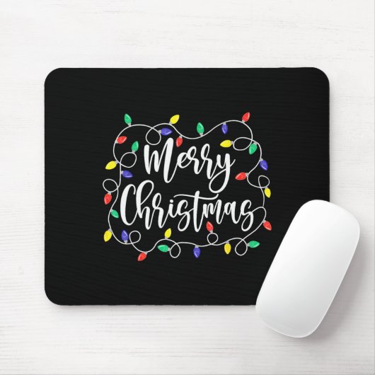 Funny Merry Christmas Lights Xmas Family Men Women Muismat (Met muis)