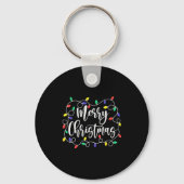 Funny Merry Christmas Lights Xmas Family Men Women Sleutelhanger (Voorkant)