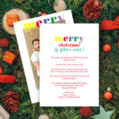 Funny Merry Christmas & Plus One Family Photo Feestdagenkaart