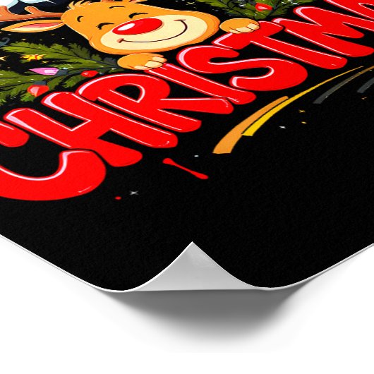 Funny Merry Christmas Reindeer Xmas Family Men &am Poster (Hoek)