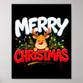 Funny Merry Christmas Reindeer Xmas Family Men &am Poster (Voorkant)