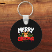 Funny Merry Christmas Reindeer Xmas Family Men &am Sleutelhanger (Voorkant)