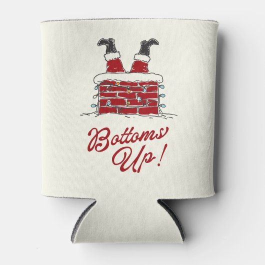 Funny Merry Christmas Santa Bottoms Up Friendmas Blikjeskoeler (Voorkant)