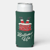 Funny Merry Christmas Santa Bottoms Up Friendmas  Seltzer Blikjeskoeler (Seltzer Voorkant)