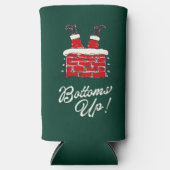 Funny Merry Christmas Santa Bottoms Up Friendmas  Seltzer Blikjeskoeler (Voorkant)