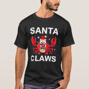 Funny Merry Christmas Santa Claw Crab Crustacean C T-shirt